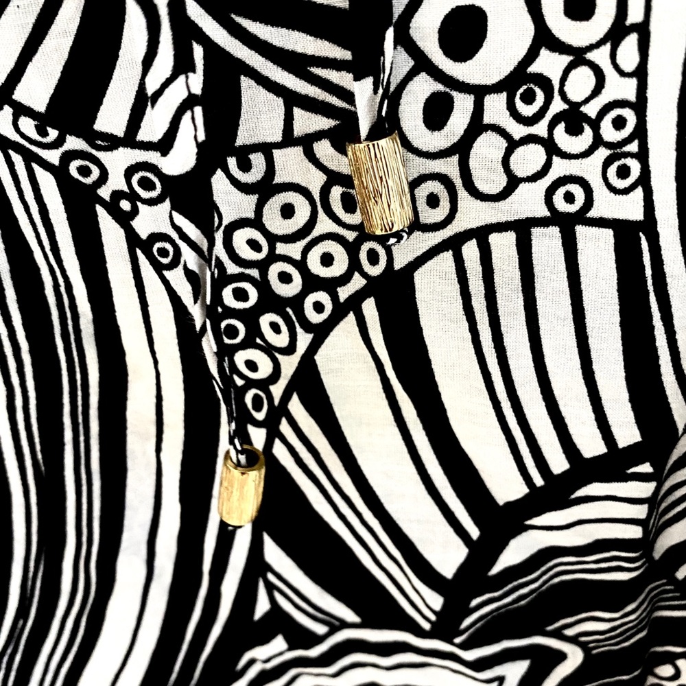 Trina Turk ✦ Silk Blend Beach Cover Tunic ✦ BW - Picture 6 of 11